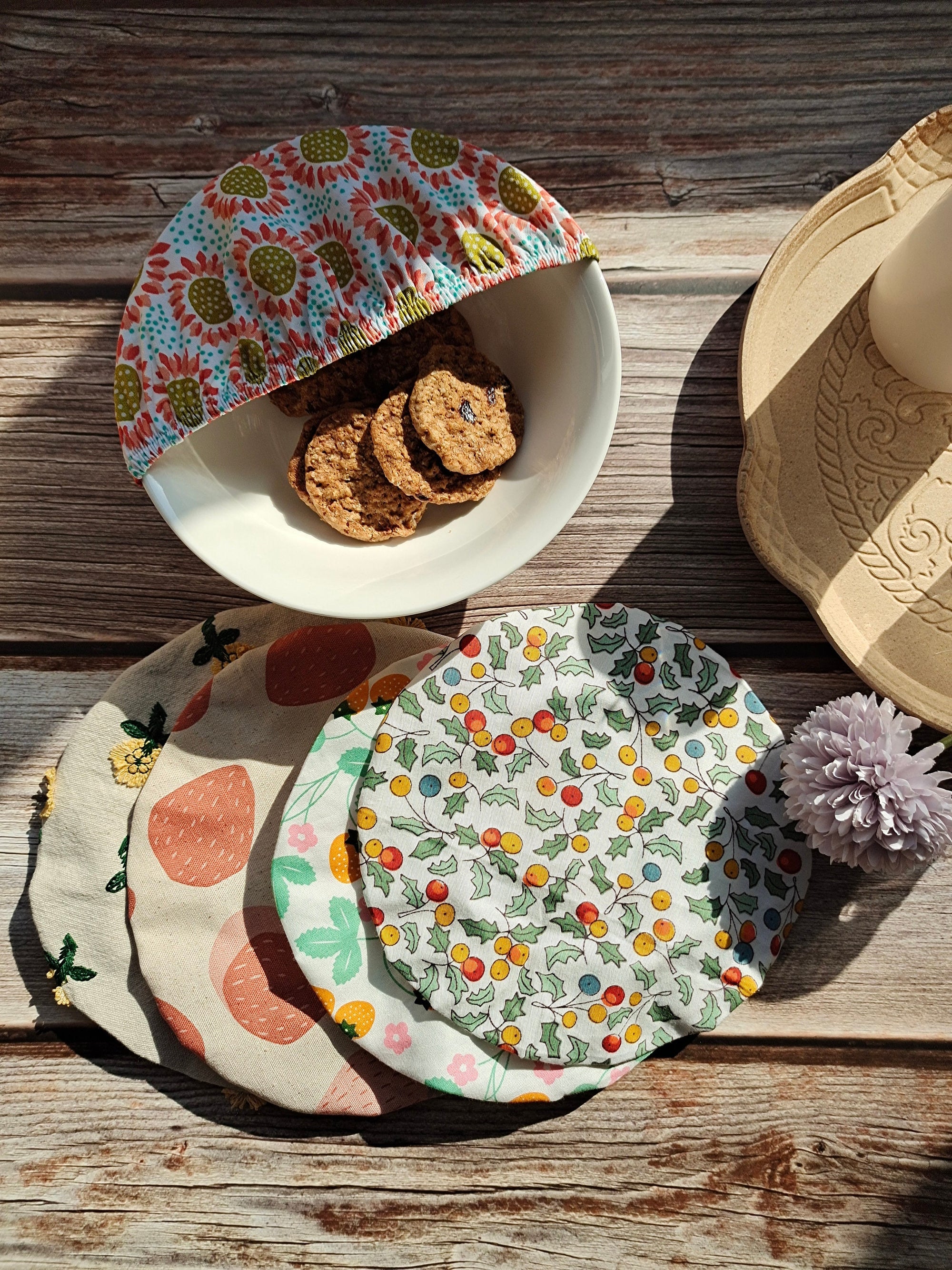 Reusable Bowl Covers Bread Proofing Cover Bread Baking Supplies, Washable Zero Waste Swap,Christmas Gift housewarming gift Yellow strawberry