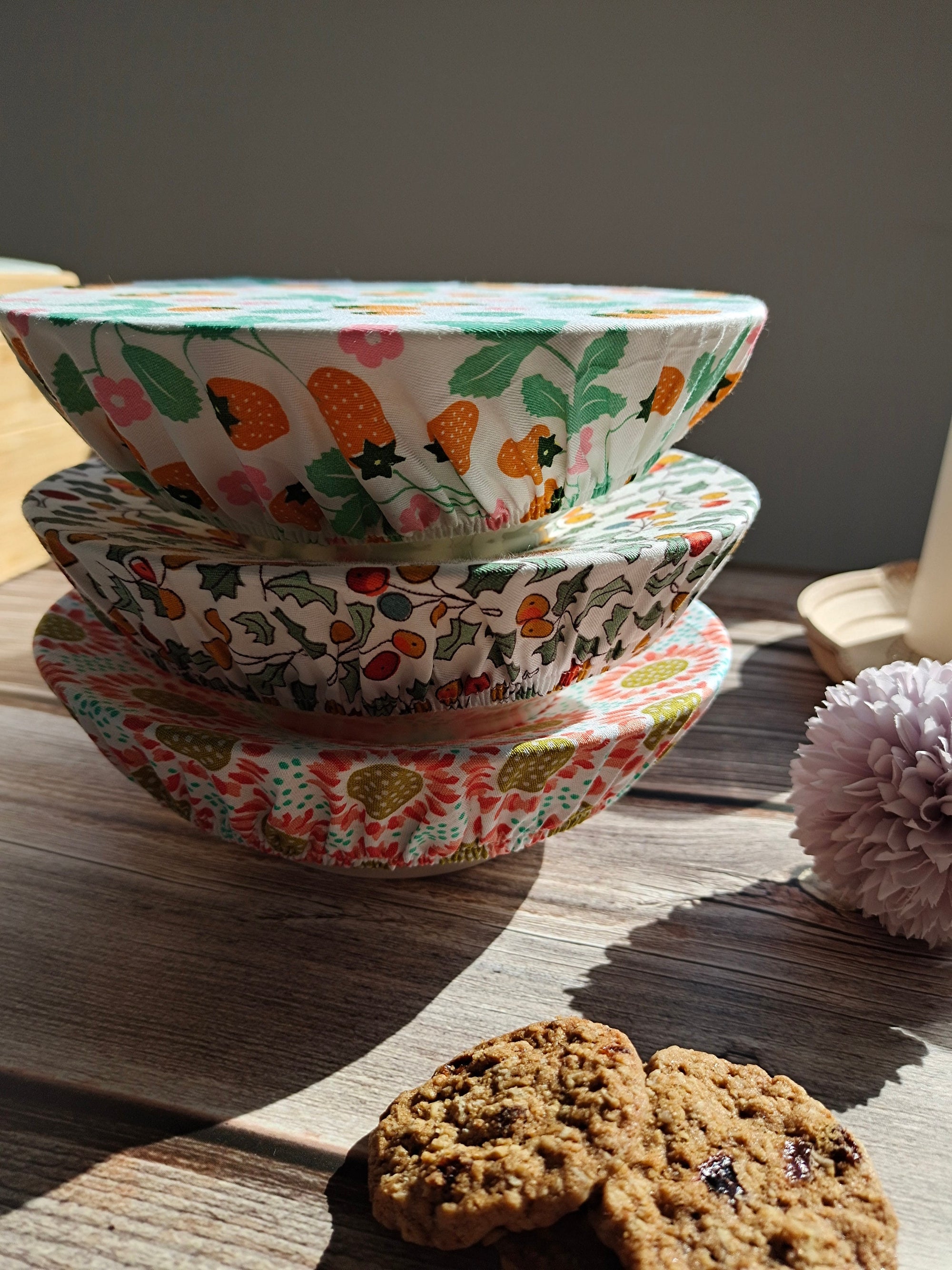 Reusable Bowl Covers Bread Proofing Cover Bread Baking Supplies, Washable Zero Waste Swap,Christmas Gift housewarming gift Yellow strawberry