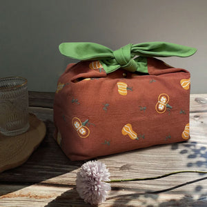 Custom Name Pumpkin insulated lunch bag bento bag, zero waste , Eco Friendly lunch box cloth School Gift for women