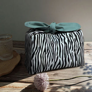 Custom Name Zebra insulated lunch bag bento bag, zero waste , Eco Friendly lunch box cloth School Gift for women