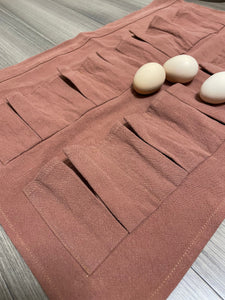 Egg Gathering Apron,Garden Apron,Egg Collecting Apron ，Harvest Apron, Cotton Apron，Egg Apron-Brick red for adult and kids christmas gift