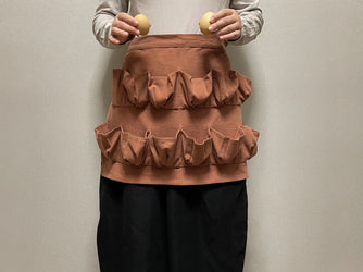 Egg Gathering Apron,Garden Apron,Egg Collecting Apron ，Harvest Apron, Cotton Apron，Egg Apron-Brick red for adult and kids christmas gift