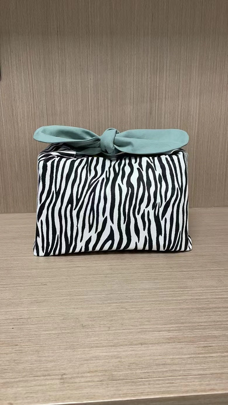 Custom Name Zebra insulated lunch bag bento bag, zero waste , Eco Friendly lunch box cloth School Gift for women