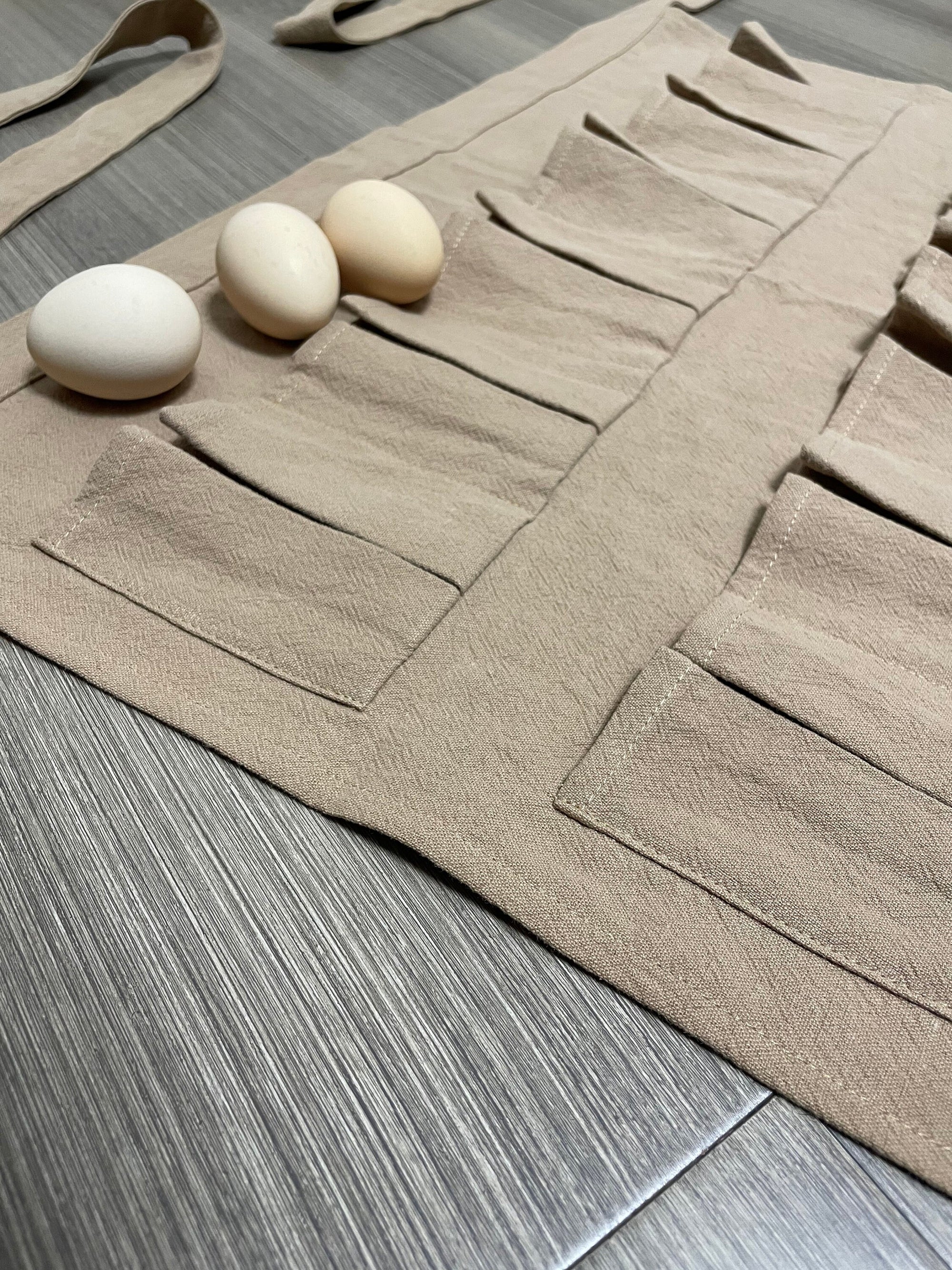 Egg Gathering Apron,Garden Apron,Egg Collecting Apron ，Harvest Apron, Cotton Apron，Egg Apron-Khaki for adult and kids