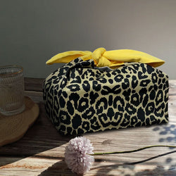 Custom Name Leopard print insulated lunch bag bento bag, zero waste , Eco Friendly lunch box cloth School Gift for women