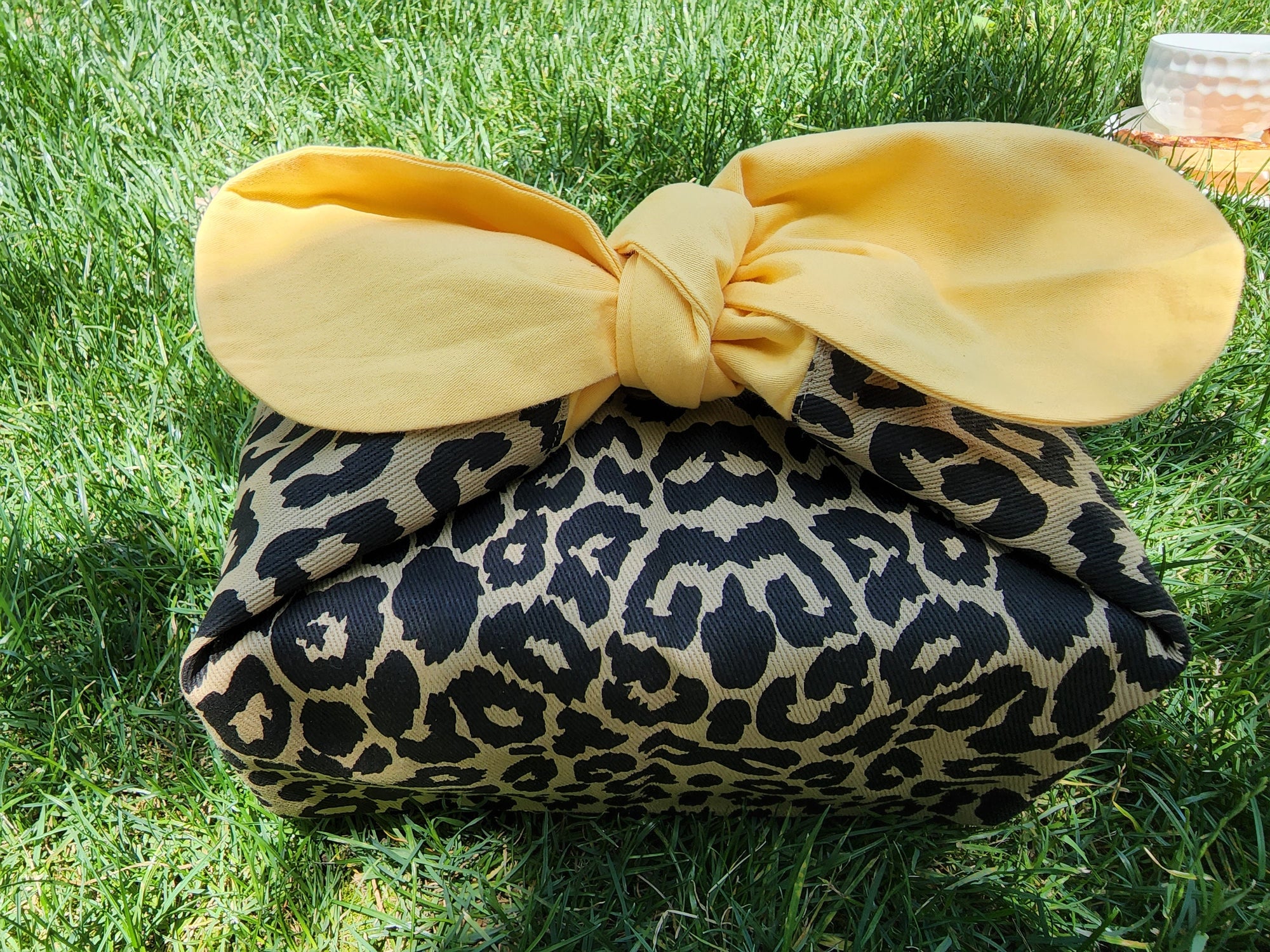 Custom Name Leopard print insulated lunch bag bento bag, zero waste , Eco Friendly lunch box cloth School Gift for women