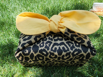 Custom Name Leopard print insulated lunch bag bento bag, zero waste , Eco Friendly lunch box cloth School Gift for women