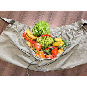 Harvest Apron Gathering Apron, Egg Apron，Cotton Foraging Apron Garden Apron with pockets Vegetable, Fruit,Christmas gift yellow dandelion