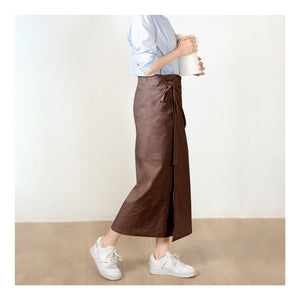 Custom Size Cotton linen wrap skirt, wrap around skirt,high waisted skirt,Custom Size, wrap midi skirt,Full length skirt, Coffee