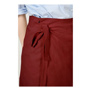 Custom Size Cotton linen wrap skirt, wrap around skirt,high waisted skirt,Custom Size, wrap midi skirt,Full length skirt, Wine Red