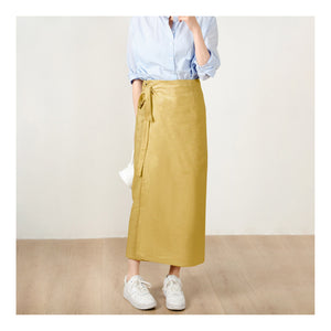 Custom Size Cotton linen wrap skirt, wrap around skirt,high waisted skirt,Custom Size, wrap midi skirt,Full length skirt, Yellow