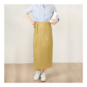 Custom Size Cotton linen wrap skirt, wrap around skirt,high waisted skirt,Custom Size, wrap midi skirt,Full length skirt, Yellow