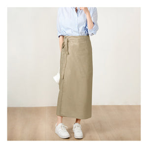 Custom Size Cotton linen wrap skirt, wrap around skirt,high waisted skirt,Custom Size, wrap midi skirt,Full length skirt, Khaki