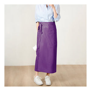 Custom Size Cotton linen wrap skirt, wrap around skirt,high waisted skirt,Custom Size, wrap midi skirt,Full length skirt, Dark purple