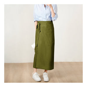 Custom Size Cotton linen wrap skirt, wrap around skirt,high waisted skirt,Custom Size, wrap midi skirt,Full length skirt, Grass green