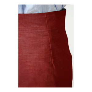 Custom Size Cotton linen wrap skirt, wrap around skirt,high waisted skirt,Custom Size, wrap midi skirt,Full length skirt, Wine Red