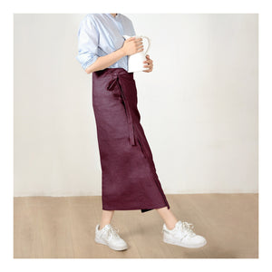 Custom Size Cotton linen wrap skirt, wrap around skirt,high waisted skirt,Custom Size, wrap midi skirt,Full length skirt, Red Purple