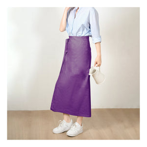 Custom Size Cotton linen wrap skirt, wrap around skirt,high waisted skirt,Custom Size, wrap midi skirt,Full length skirt, Dark purple