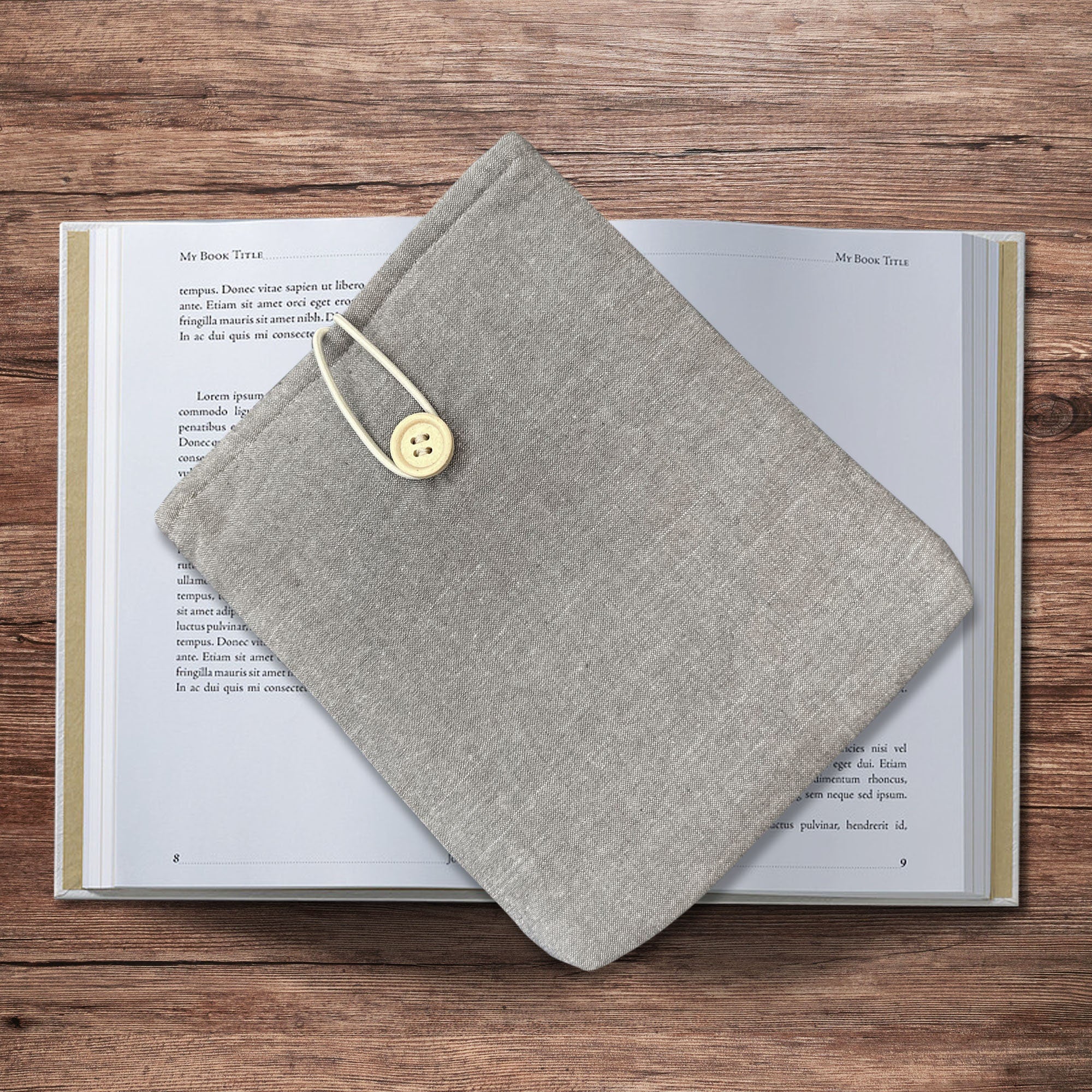 Hemp Gray Kindle Sleeve, Padded Book Sleeve, Book Pouch，Kindle Paperwhite Case, Kindle Oasis Cover, IPad Sleeve, Cute Book Sleeve