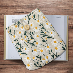 Embroidered dandelion Kindle Sleeve, Padded Book Sleeve, Book Pouch Kindle Paperwhite Case, Kindle Oasis Cover, Cute Book Sleeve