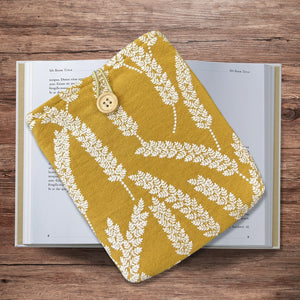 Embroidered wheat ears Kindle Sleeve, Padded Book Sleeve, Book Pouch Kindle Paperwhite Case, Kindle Oasis Cover, Cute Book Sleeve