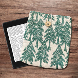 Embroidered Tree Kindle Sleeve, Padded Book Sleeve, Book Pouch Kindle Paperwhite Case, Kindle Oasis Cover, Cute Book Sleeve