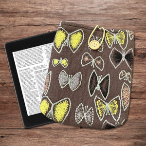 Embroidered butterfly Kindle Sleeve, Padded Book Sleeve, Book Pouch Kindle Paperwhite Case, Kindle Oasis Cover, Cute Book Sleeve