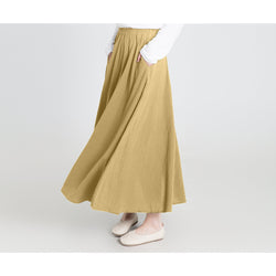 Custom size cotton skirt loose skirts A-line elastic waist skirt travel skirt beach skirt yellow christmas gift