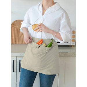 Harvest Apron Gathering Apron, Egg Apron，Cotton Foraging Apron Garden Apron with pockets Vegetable, Fruit,Christmas gift caramel