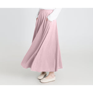 Custom size cotton skirt loose skirts A-line elastic waist skirt travel skirt beach skirt dark gray christmas gift