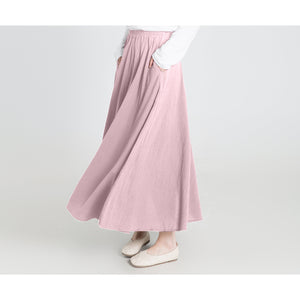 Custom size cotton skirt loose skirts A-line elastic waist skirt travel skirt beach skirt Pink christmas gift