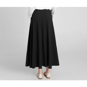 Custom size cotton skirt loose skirts A-line elastic waist skirt travel skirt beach skirt black christmas gift