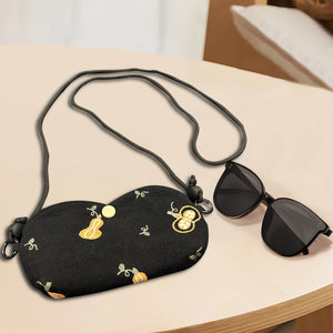 Personalized sunglass Adjustable crossbody bag,hand embroidered pouch,glasses padded pouch neck bag,Coin Purse,Sunglasses bag Embroidered #2