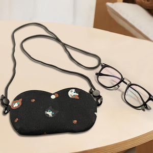 Custom sunglass Adjustable crossbody bag,hand embroidered pouch,glasses padded pouch neck bag,Coin Purse,Sunglasses bag Embroidered Cat