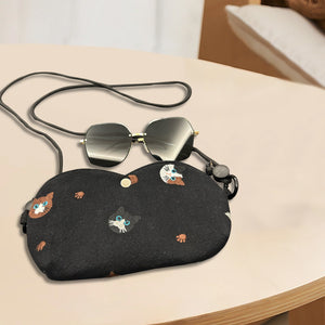 Custom sunglass Adjustable crossbody bag,hand embroidered pouch,glasses padded pouch neck bag,Coin Purse,Sunglasses bag Embroidered Cat