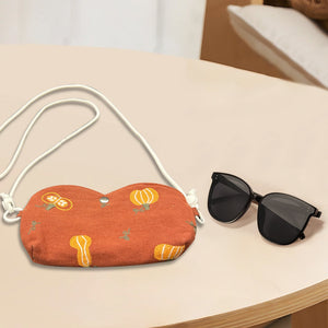 Personalized sunglass Adjustable crossbody bag,hand pouch,glasses padded pouch neck bag,Coin Purse,Sunglasses bag embroidered pumpkin