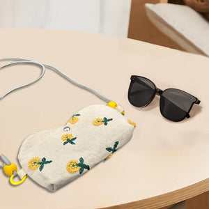 Personalized sunglass Adjustable crossbody bag,hand embroidered pouch,glasses padded pouch neck bag,Coin Purse,Sunglasses bag Daisy