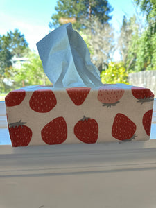 Rectangle Tissue Box Cover, Tissue Dispenser, Home Gift,Housewarming gift,Mothers Day Gift,Kitchen Decor,Bathroom Decor,Strawberry