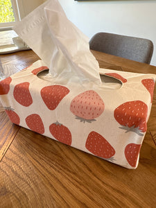 Rectangle Tissue Box Cover, Tissue Dispenser, Home Gift,Housewarming gift,Mothers Day Gift,Kitchen Decor,Bathroom Decor,Strawberry