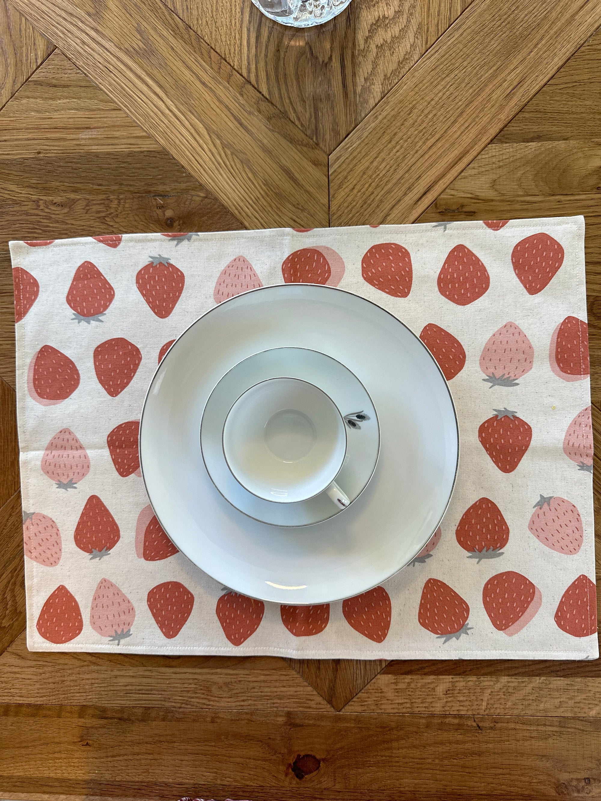 Placemats personalized, placemats with custom name, table setting, table decoration placemat , Housewarming gift strawberry