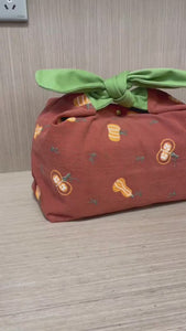 Custom Name Pumpkin insulated   lunch bag bento bag, zero waste , Eco Friendly  lunch box cloth School Gift for  women