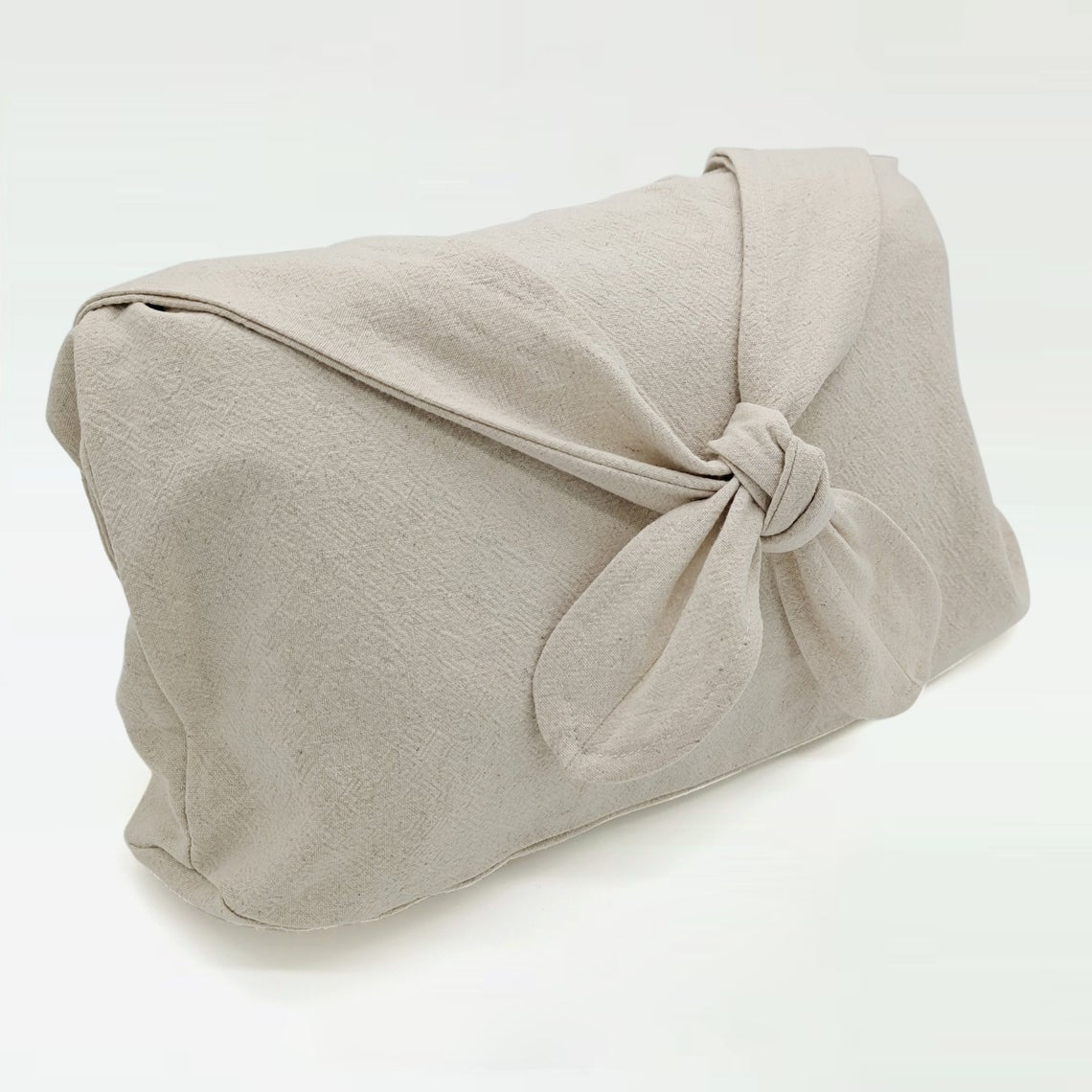 Beige Adjustable Linen Tote Bag