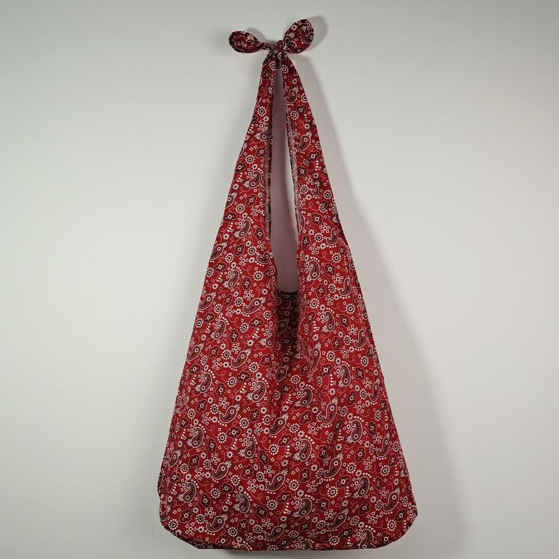 Red Adjustable Linen Tote Bag