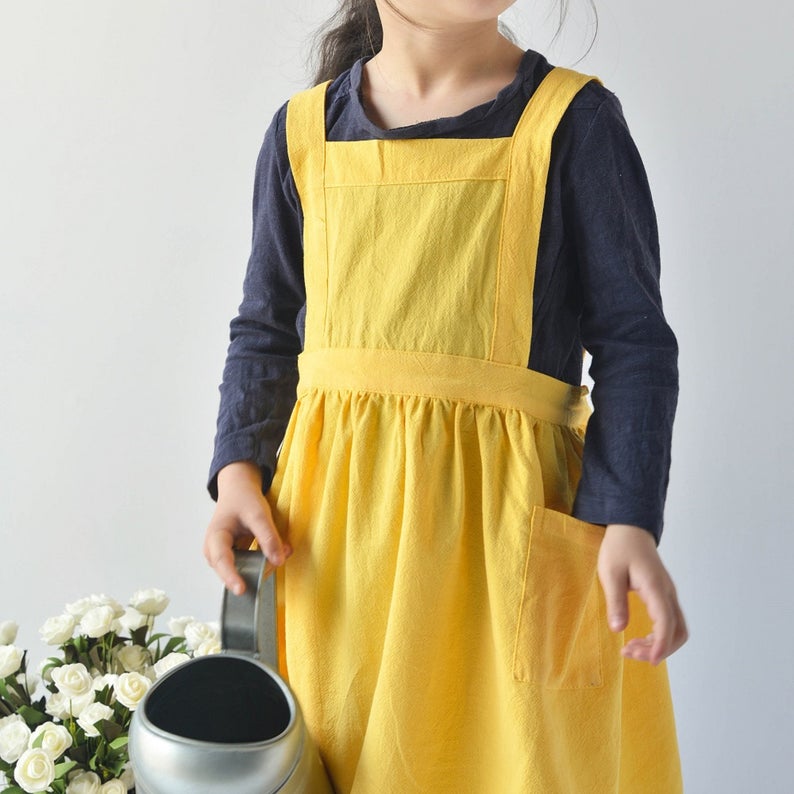 Yellow Pinafore Kids Apron