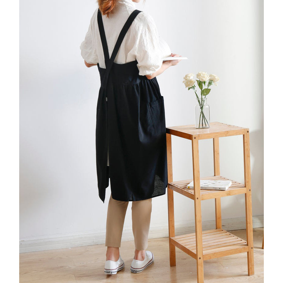 Black Linen Apron