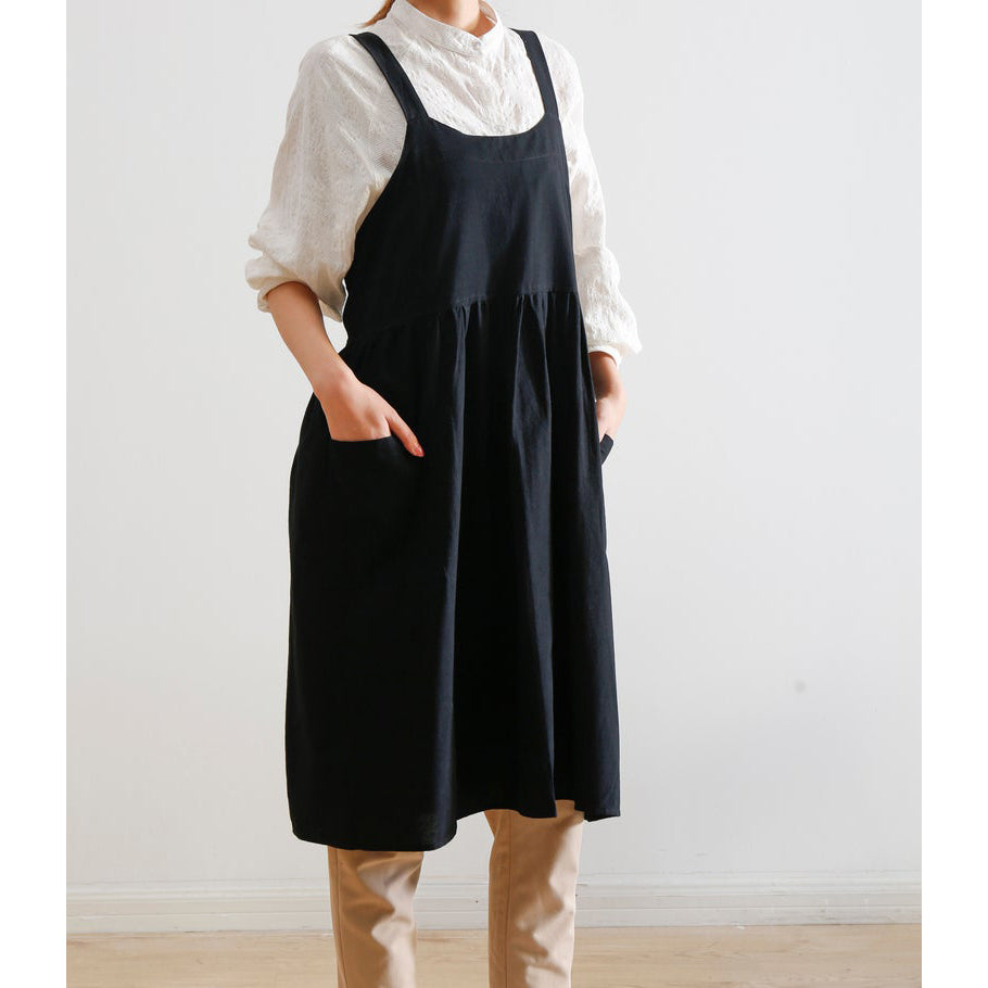 Black Linen Apron