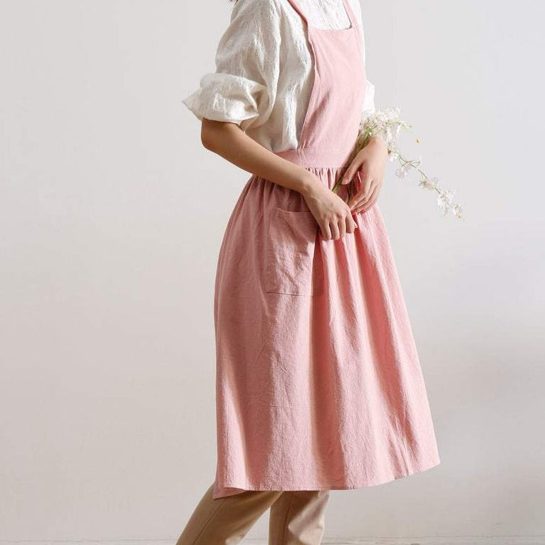 Pinafore Apron Dress — Pink