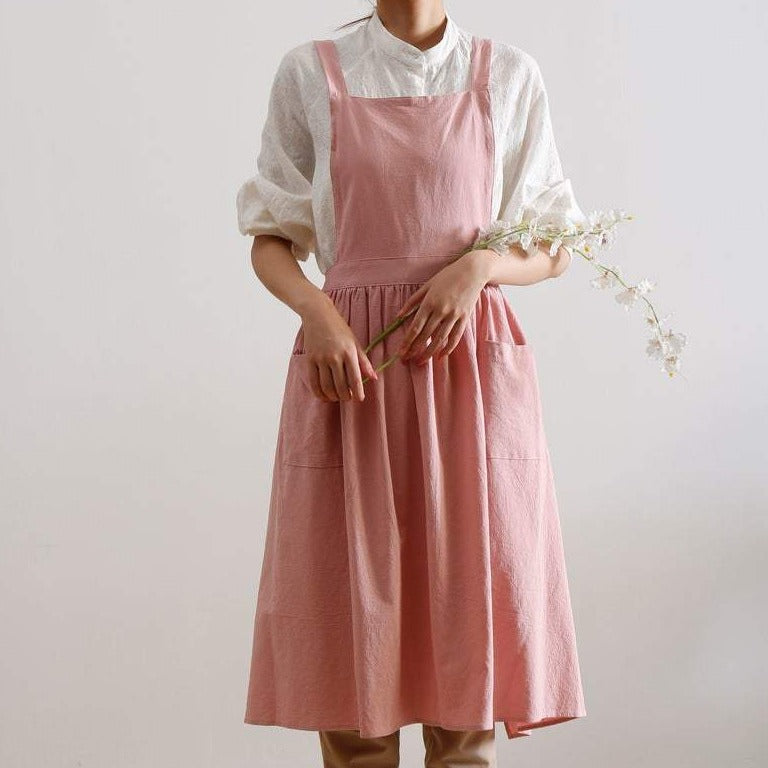 Pinafore Apron Dress — Pink