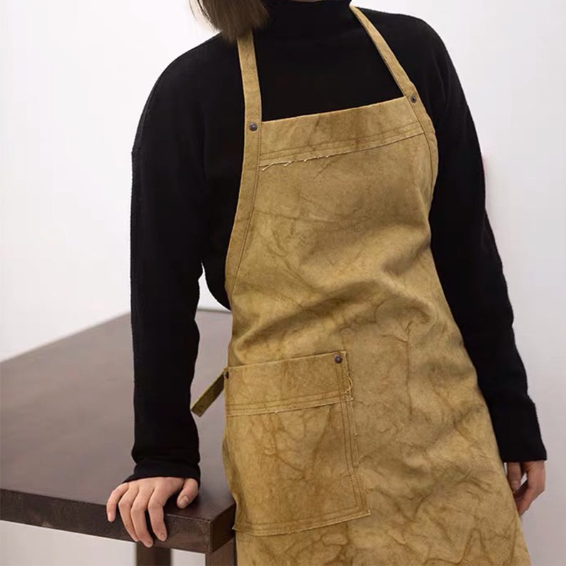 Hand Dyed Canvas Full Length Bib Apron