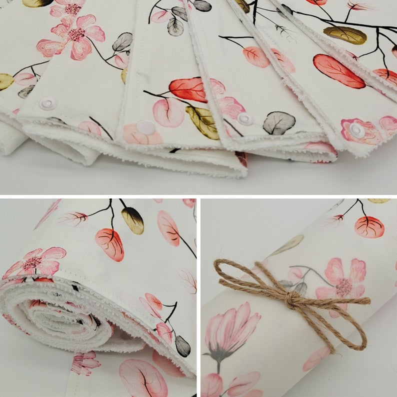 Reusable Unpaper Towels — Pink Flower